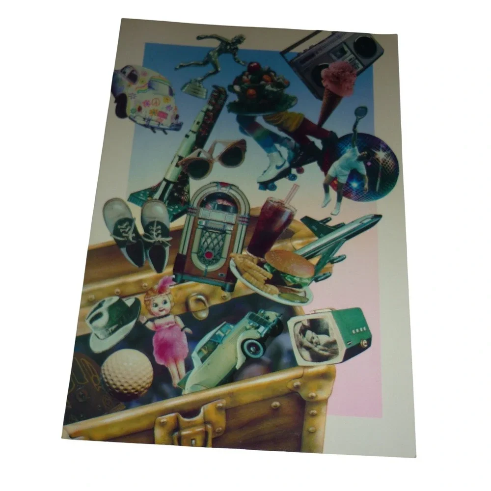 Vintage Summertree Press Beth Selvig Remember When Retro Collage‎ Card 6x9 Blank